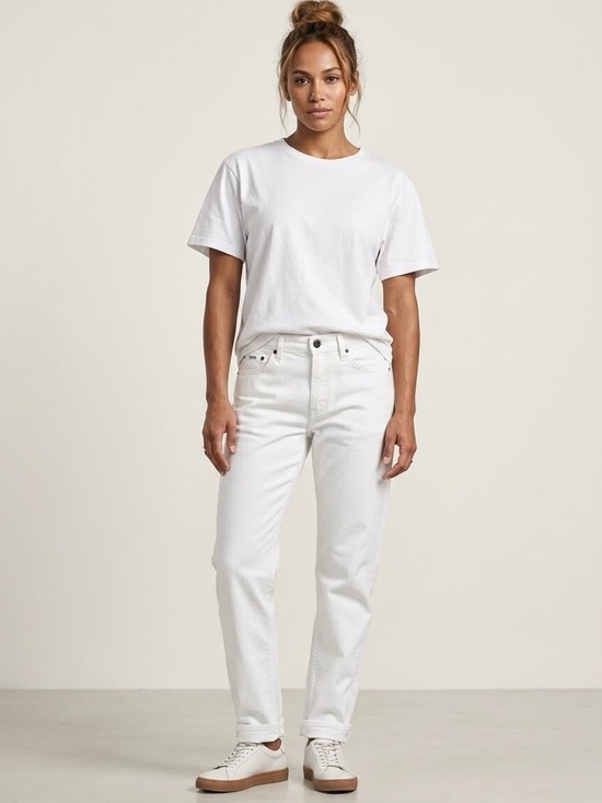 Edwin Denim - Edwin Jamie Boyfriend Relaxed Fit Denim Jean Pants, Optic White, Size 27, NWT